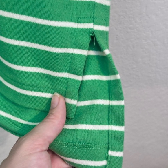 Polo by Ralph Lauren Green and White Striped Polo Shirt Medium 100% cotton - Picture 6 of 9